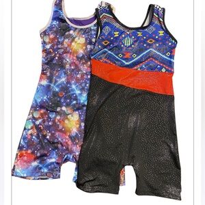leotards / biketards for dance or gymnastics.  Size 150. Child medium 2 included
